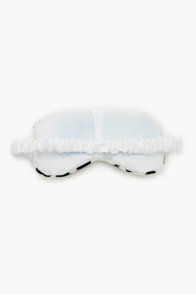 Plush Cow Print Sleep Mask