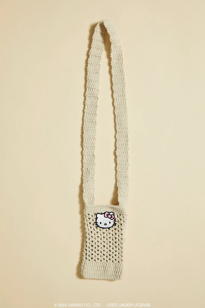 Sac Ã  tÃ©lÃ©phone mobile crochetÃ© Ã  imprimÃ© Hello Kitty