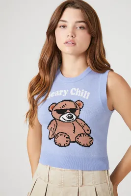 Beary Chill Graphic Sweater Vest