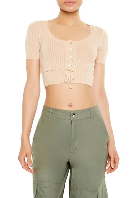 Ribbed Knit Ribbon Crop Top