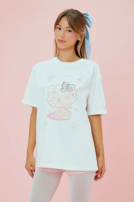 T-shirt Ã  imprimÃ© Hello Kitty avec pierres du Rhin