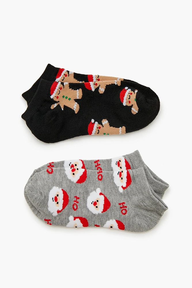 Chaussettes à imprimé Pain d'épices et Père Noël (2 paires)