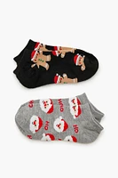 Chaussettes à imprimé Pain d'épices et Père Noël (2 paires)