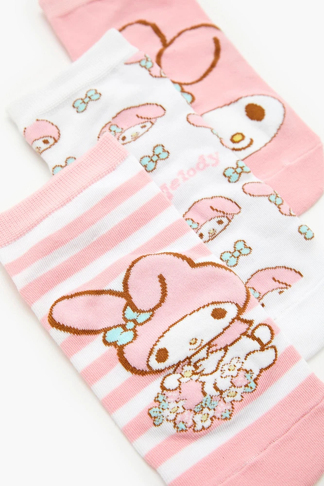 Chaussettes aux chevilles My Melody (paquet de 3)