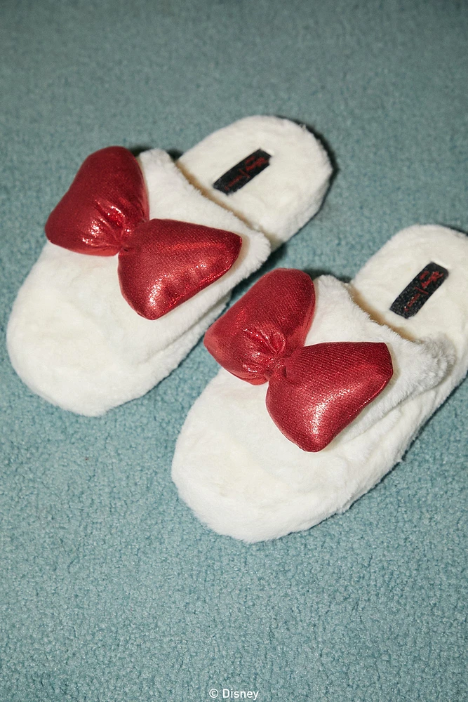 Sparkle Bow Plush Slipper