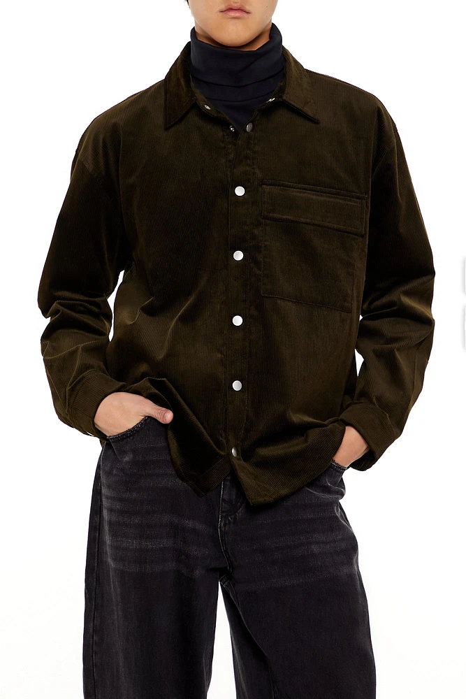 Corduroy Button Front Top