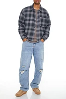 Plaid Flannel Button-Up Top