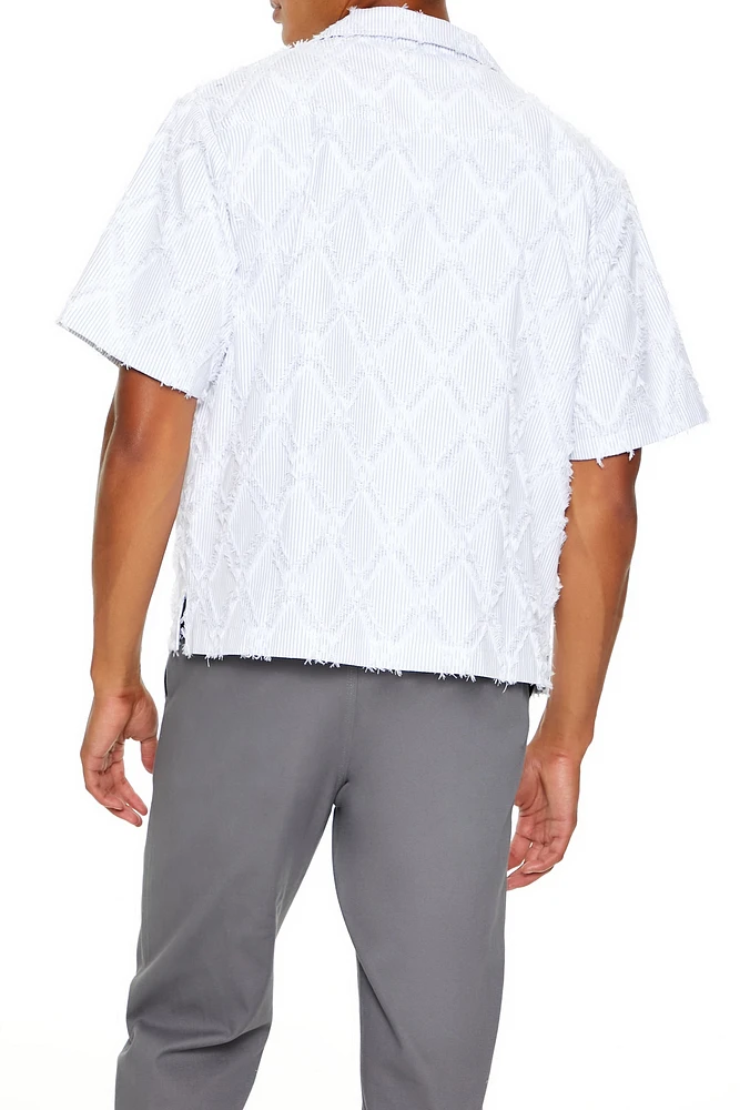 Textured Lattice Button-Up Top