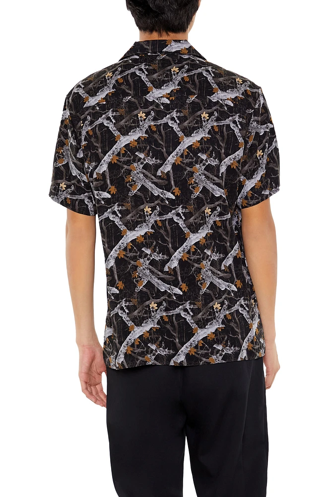 T-shirt avec motif de feuilles