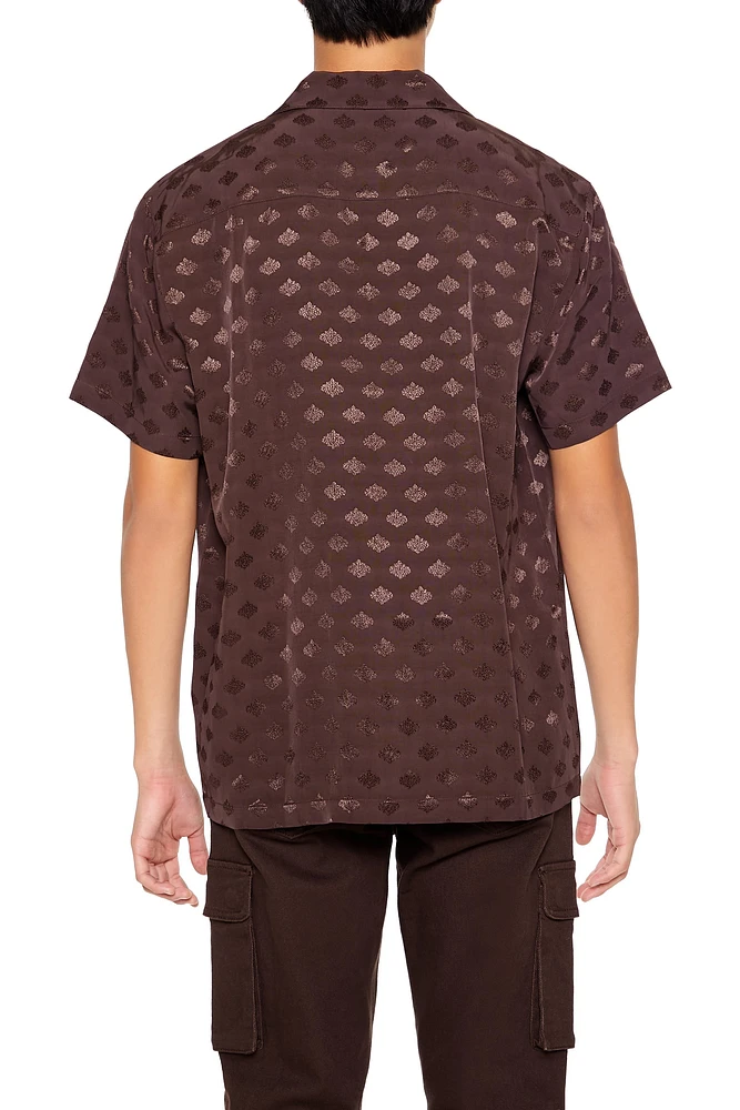 Jacquard Baroque Button-Up Top