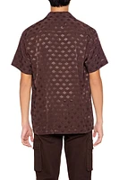 Jacquard Baroque Button-Up Top