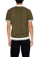 Knit Quarter Zip Polo Top