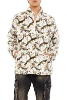 Blouson en tricot pelucheux à imprimé Woodland avec quart de fermeture glissière