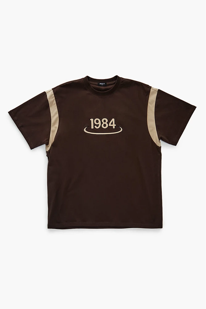 T-shirt ras du cou avec motif brodÃ© 1984