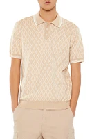 Geometric Knit Polo Top