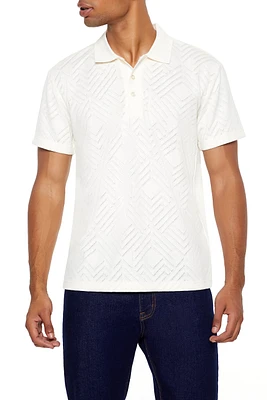 Textured Chevron Polo Top