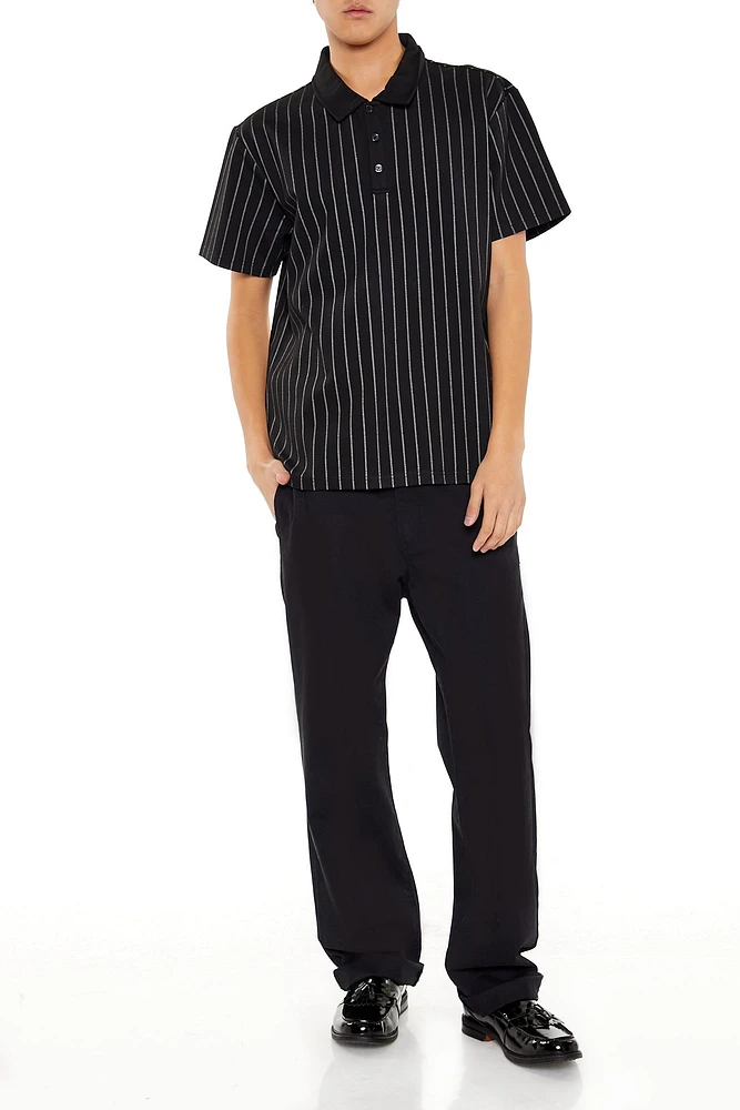 Pinstriped Polo Top