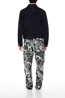 Pantalon cargo mince avec motif camouflage