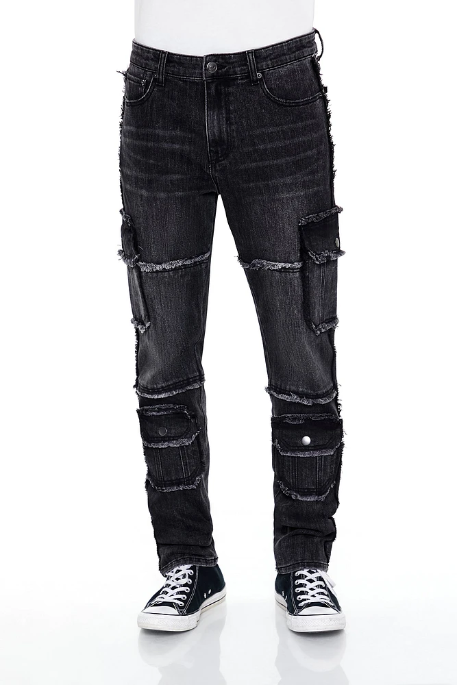 Frayed Slim Fit Cargo Jean