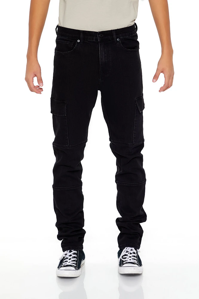 Black Wash Slim Fit Cargo Jean