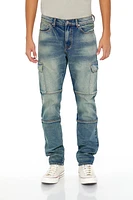 Jean cargo mi-taille mince