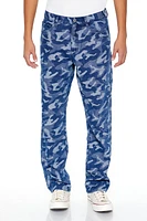 Camo Mid Rise Straight Leg Jean