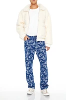 Camo Mid Rise Straight Leg Jean