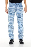 Distressed Slim Fit Mid Rise Jean