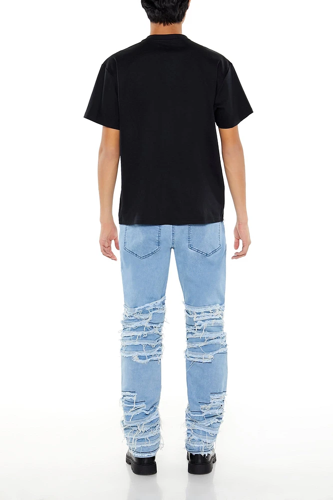 Distressed Slim Fit Mid Rise Jean