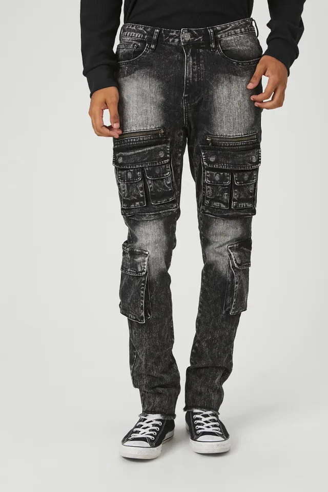 Multi pocket wide cargo pants in black - Jeans - SMYRNA