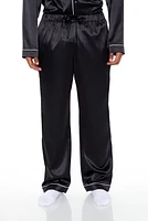 Piped Trim Satin Pajama Pant