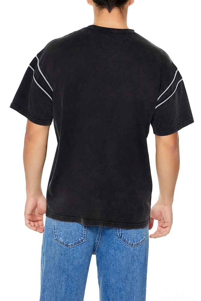 Piped Trim Washed T-Shirt