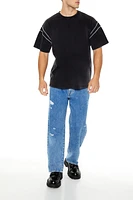 Piped Trim Washed T-Shirt