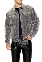 Blouson de style camionneur dÃ©lavÃ© minÃ©ral