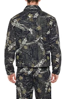 Blouson de style camionneur avec imprimÃ© feuilles et motif camouflage