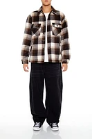 Faux Shearling Plaid Shacket