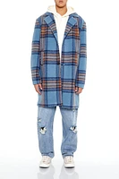 Plaid Notched Wool Coat