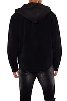 Faux-Shearling Lined Hooded Shacket