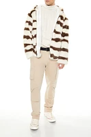 Striped Faux Fur Jacket