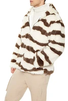 Striped Faux Fur Jacket