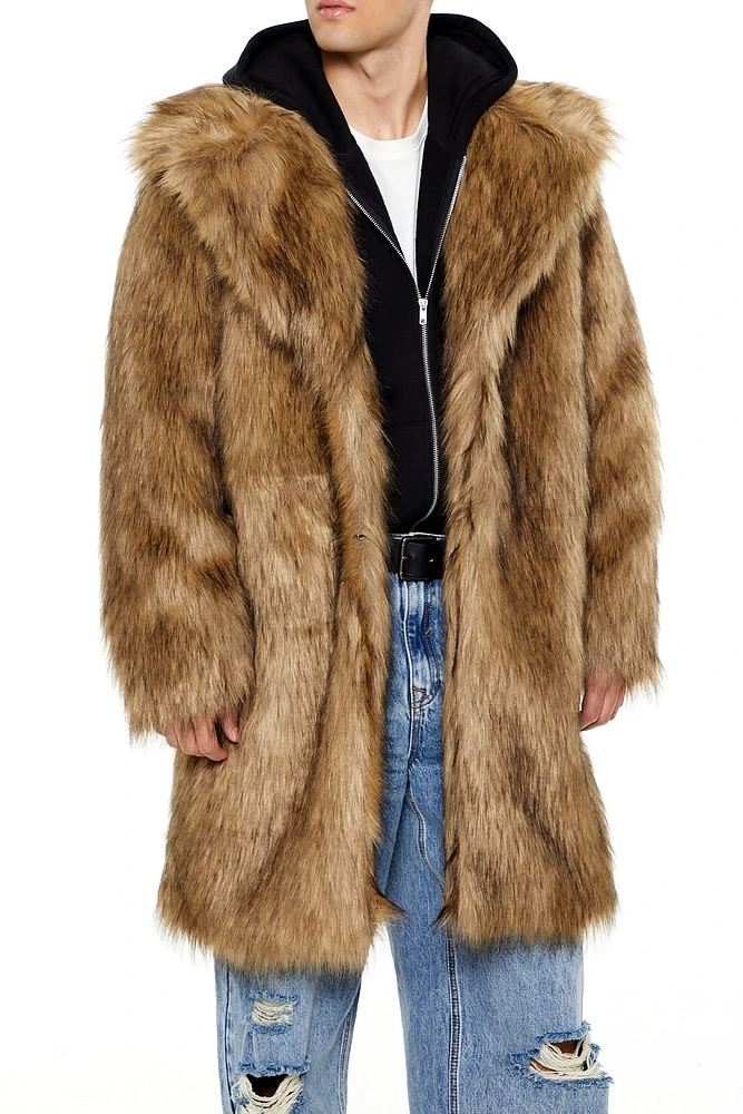 Faux Fur Longline Coat