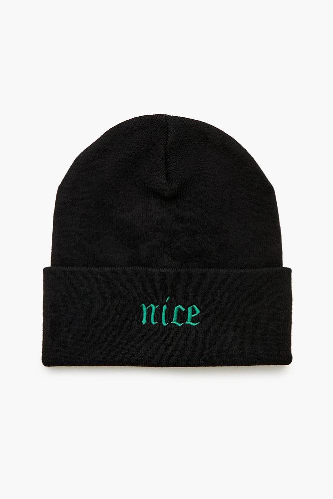 Tuque avec motif brodÃ© Naughty & Nice