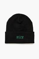 Tuque avec motif brodé Naughty & Nice