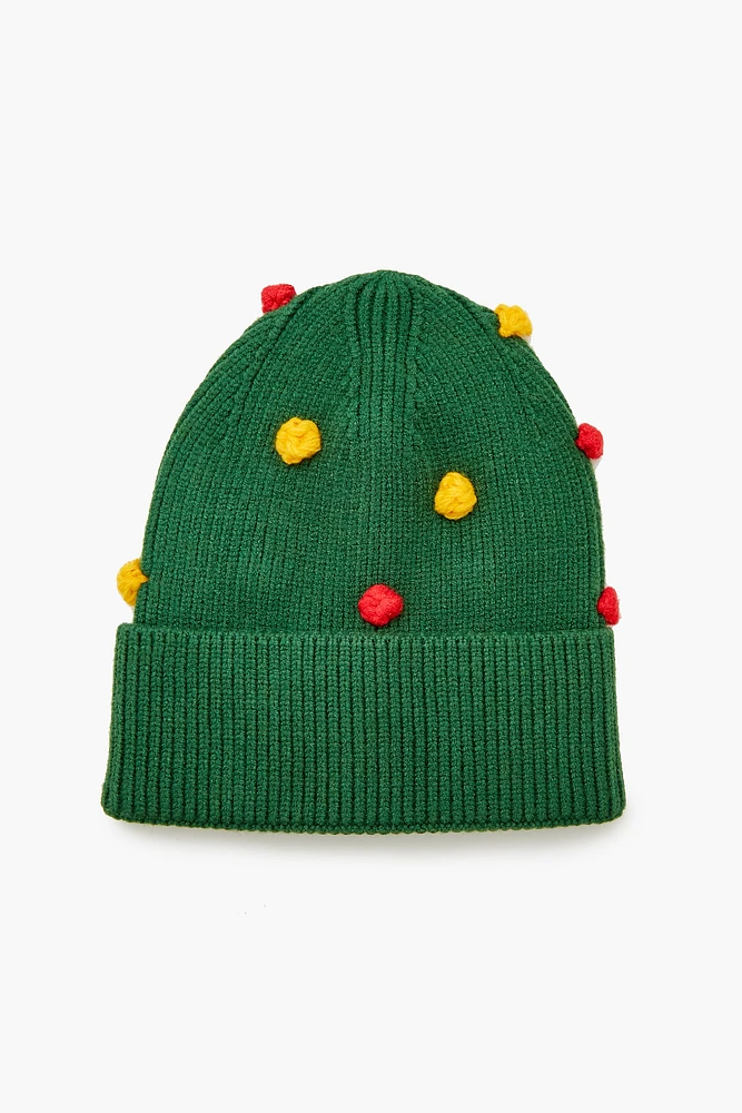 Tuque à imprimé Arbre de Noël avec pompon