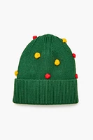 Tuque à imprimé Arbre de Noël avec pompon