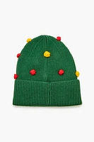 Tuque Ã  imprimÃ© Arbre de NoÃ«l avec pompon