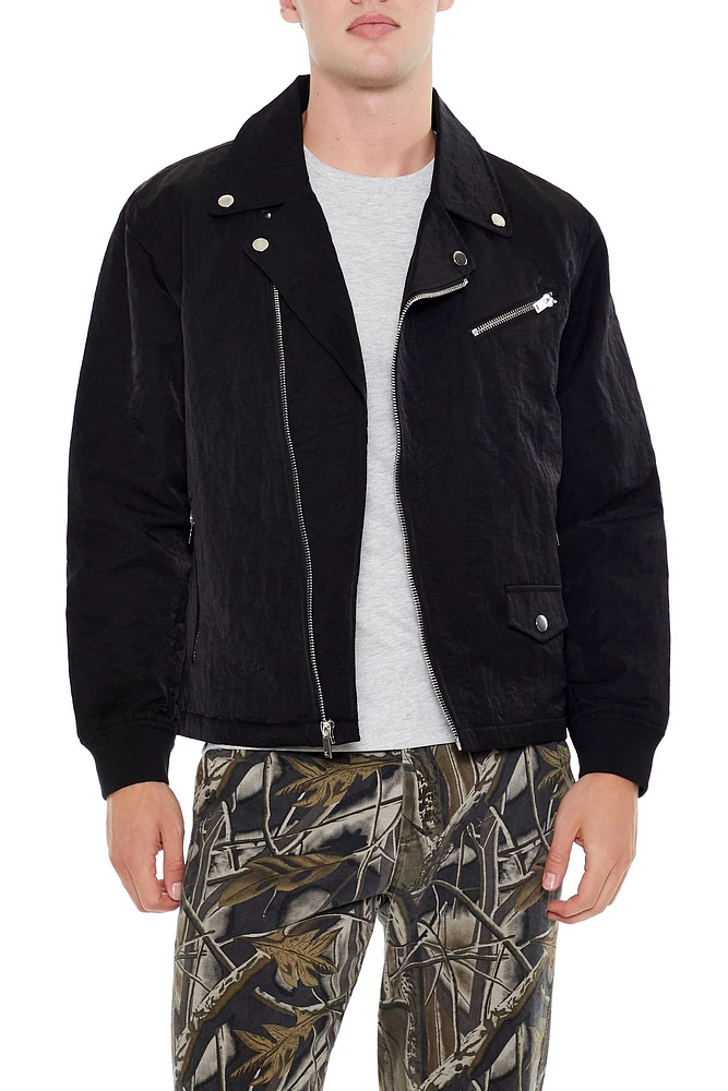 Blouson de style moto cranté clouté