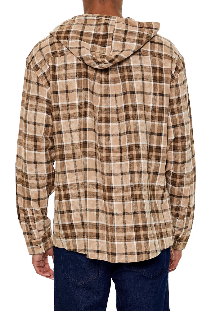 Hooded Plaid Shacket