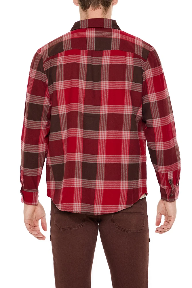 Collared Plaid Flannel Shirt