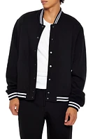 Blouson aviateur rayÃ© de style universitaire en molleton